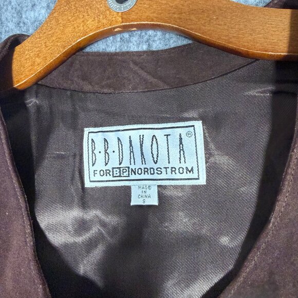 Vintage BB Dakota Brown Suede Leather Vest Cropped Western Festival S - Picture 3 of 8